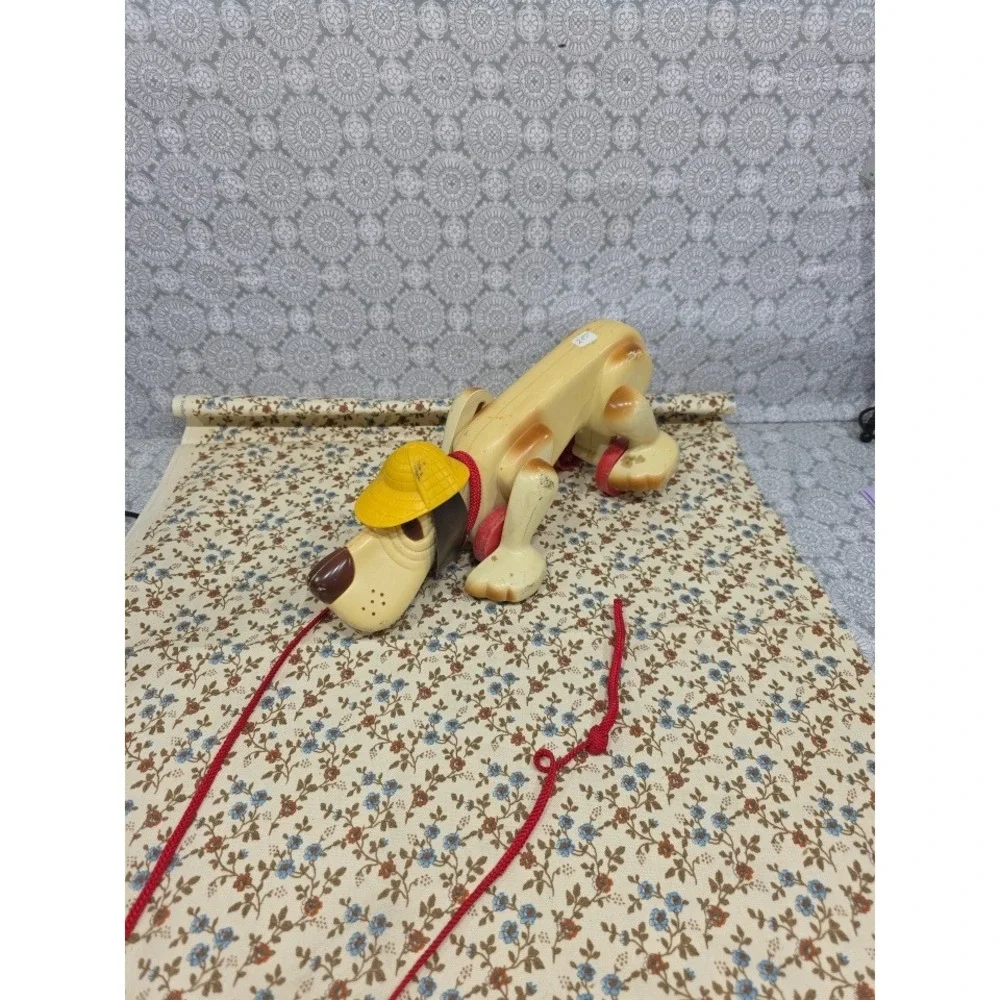 1974 Vintage Hasbro Dog Pull‎ Toy Lots Of Flaws kids leash play 70s puppy animal